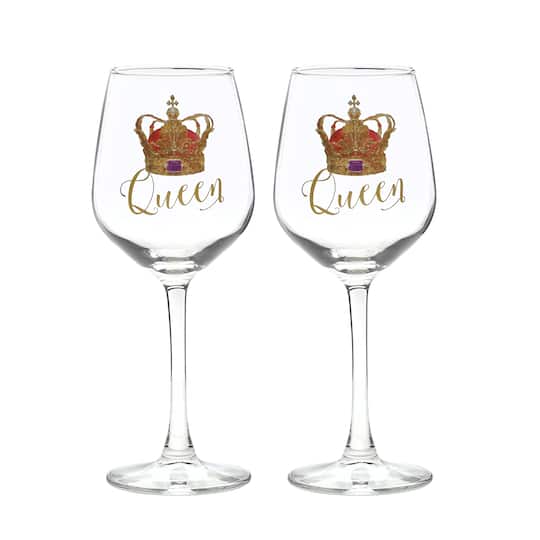 12oz. Queen &#x26; Queen Wine Glass Set